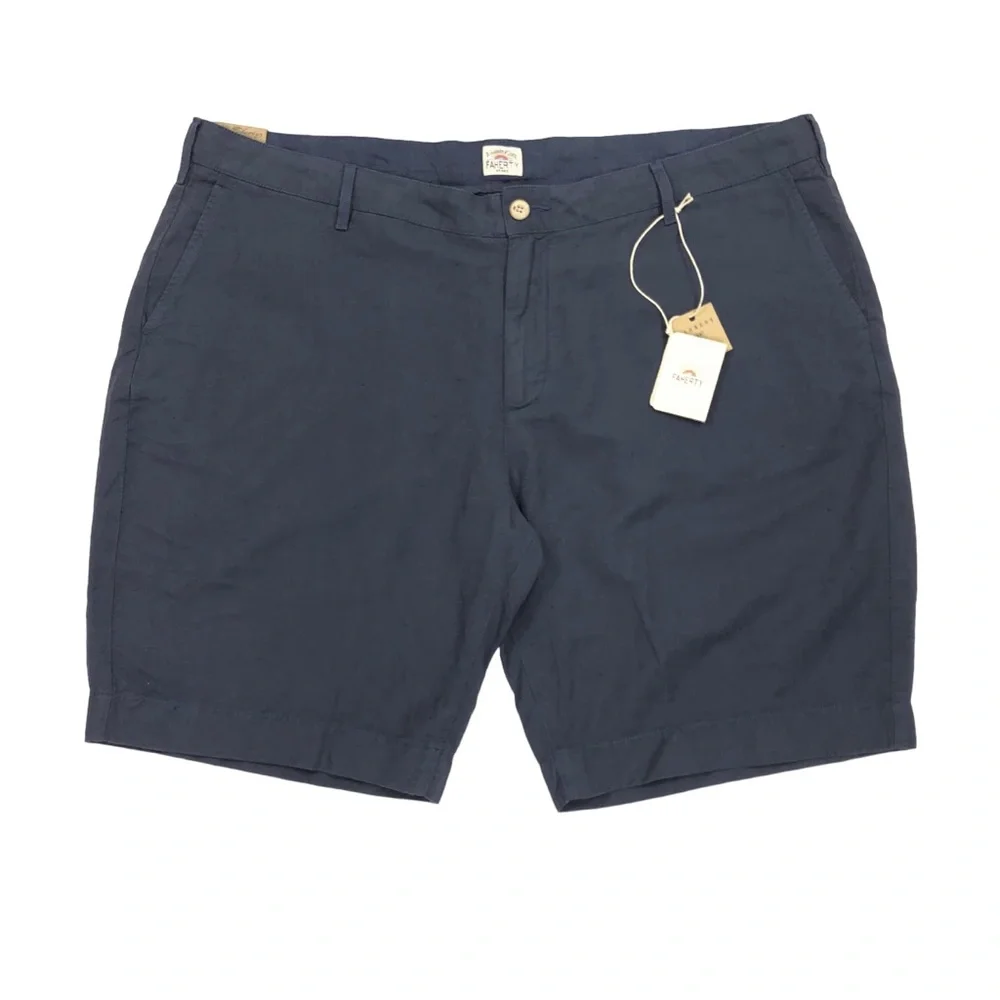Faherty Men's Linen Blend Flat Front Chino Shorts Size 42 Blue 10